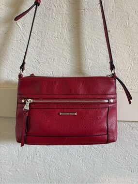 Dana Buchman Red Pebbled Leather Crossbody Bag